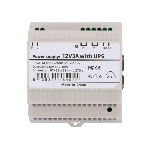 DC12V3A-DIN-UPS-P - Imagen 2