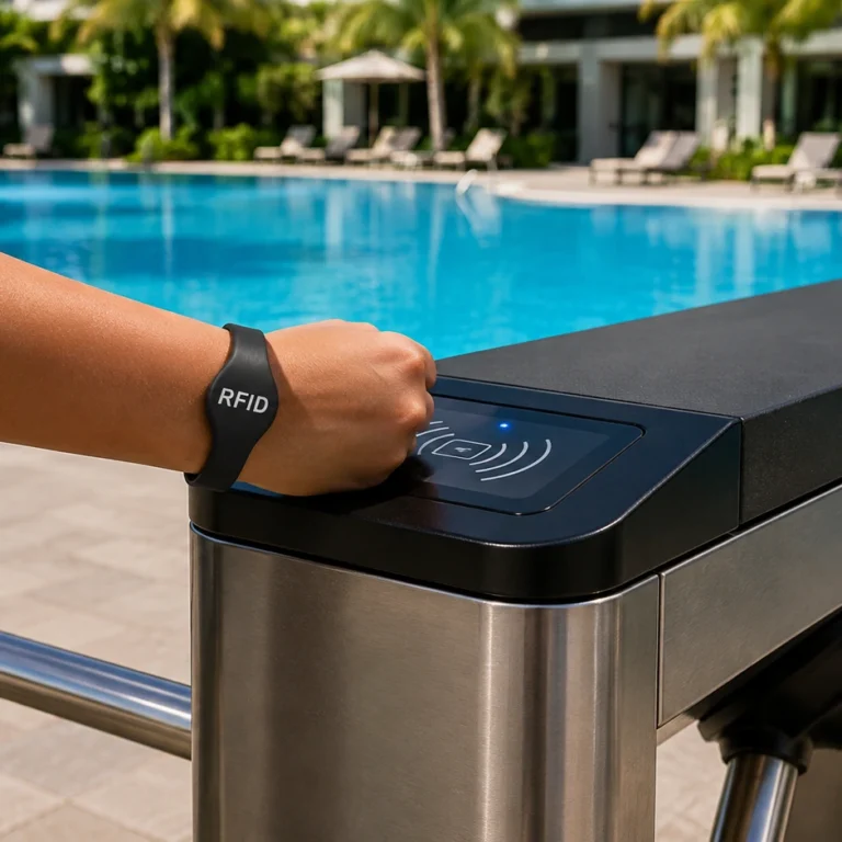 control-accesos-piscina-pulsera-rfid-torno